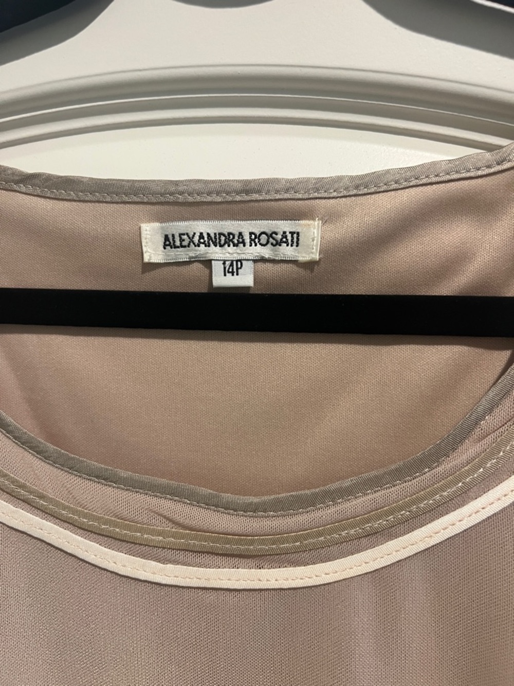 Tan tank blouse Alexandra Rosati 14 petite - Picture 2 of 2